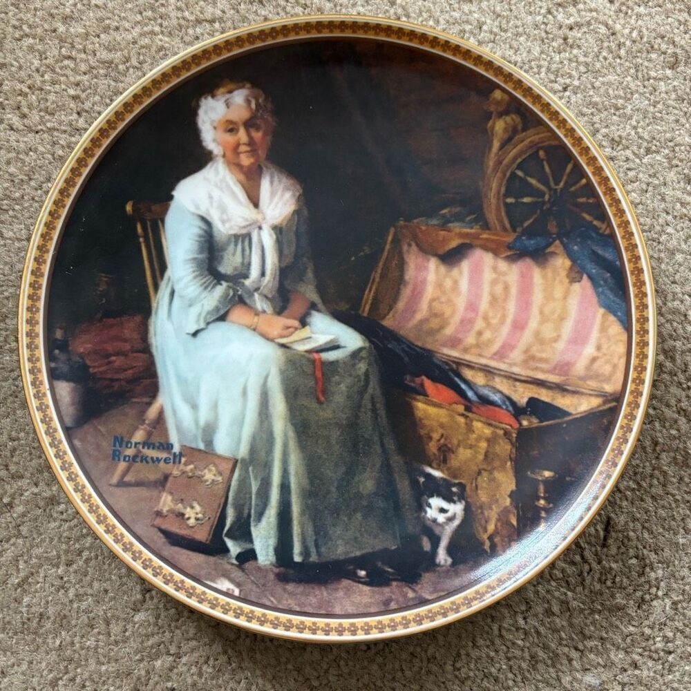 Knowles China Norman Rockwell Reminiscing In The Quiet Collector’s Plate